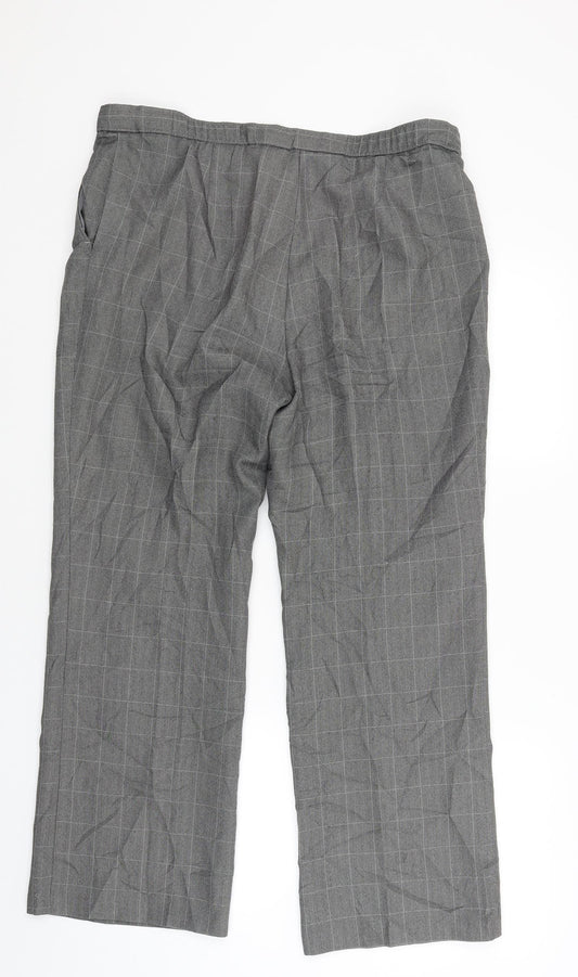 Marks and Spencer Womens Red Check  Trousers  Size 14 L25 in