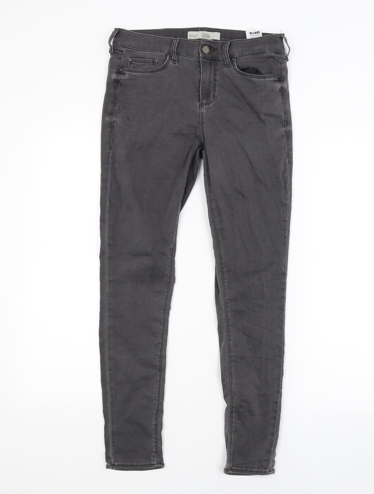 Topshop Womens Grey  Denim Skinny Jeans Size 28 in L30 in