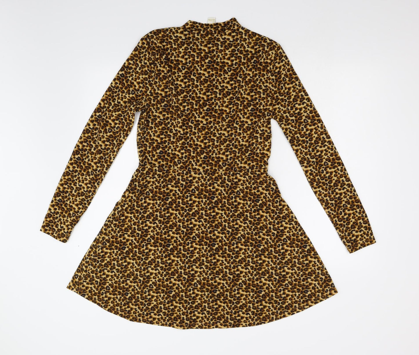 FOREVER 21 Womens Yellow Animal Print  Fit & Flare  Size L