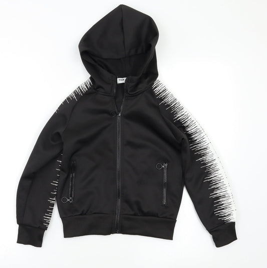 Yvon Fashion Boys Black   Full Zip Hoodie Size 6 Years