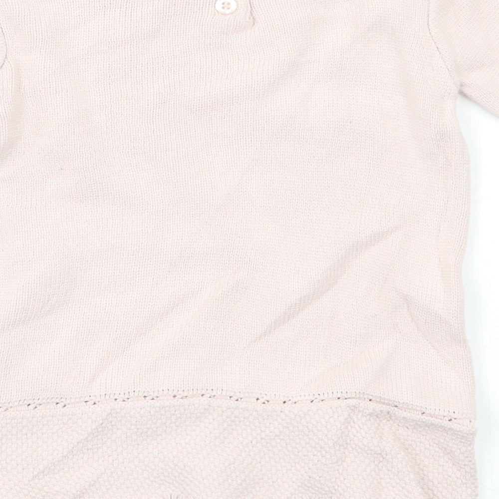 Shabby Chic Baby Pink   Henley Jumper Size 18-24 Months