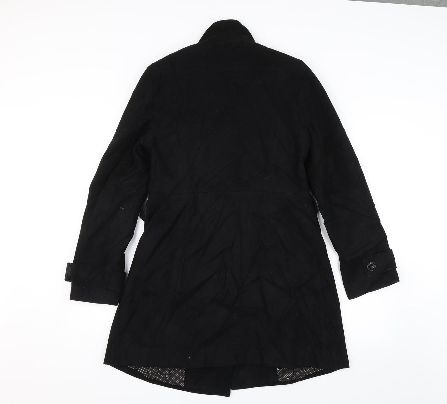 M&S Womens Black   Overcoat Jacket Size 8