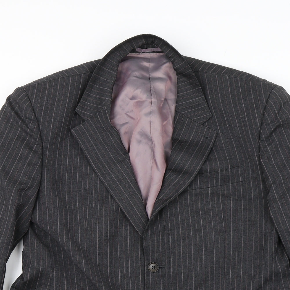 NEXT Mens Grey Striped  Jacket Suit Jacket Size 42