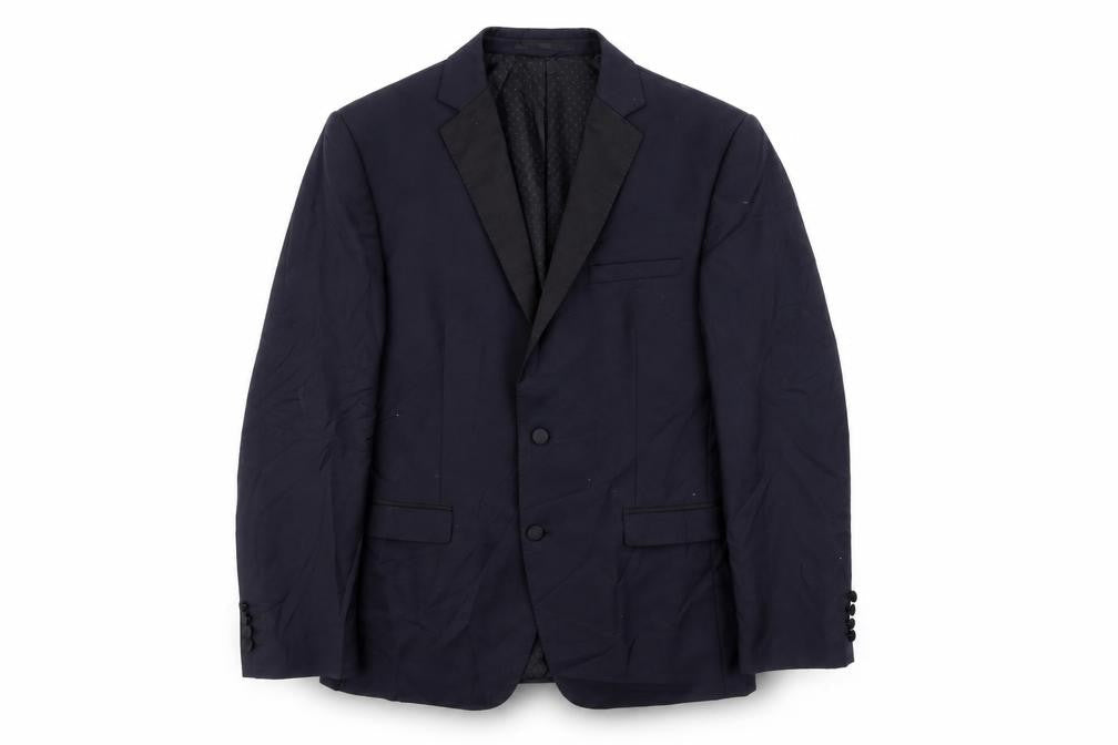 Front view of French Connection men’s blue jacket suit jacket, size 40