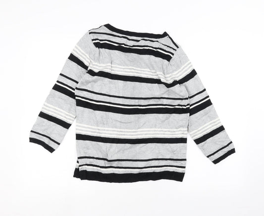 Principles Womens Grey Striped  Pullover Jumper Size 14