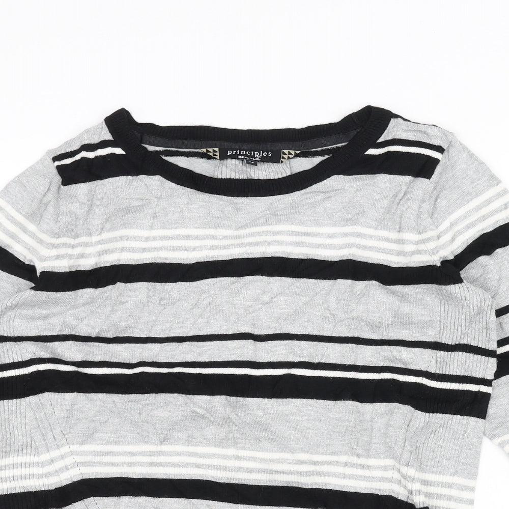 Principles Womens Grey Striped  Pullover Jumper Size 14