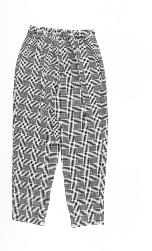 Divided Womens Black Herringbone  Trousers  Size 6 L25 in - Elastic Waist