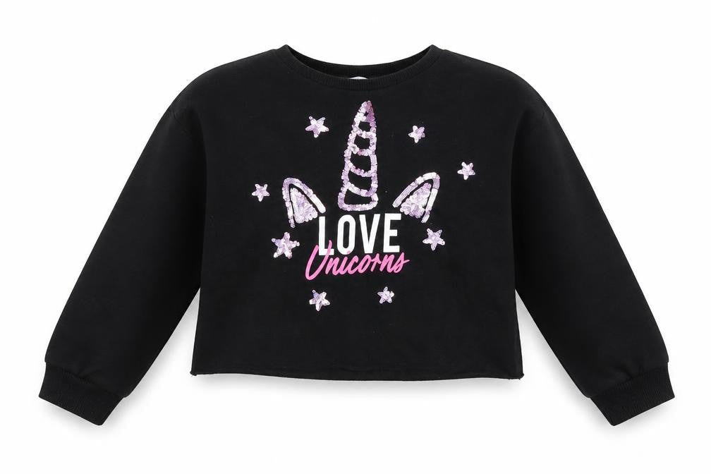 Primark Girls Black   Pullover Jumper Size 10-11 Years  - Cropped