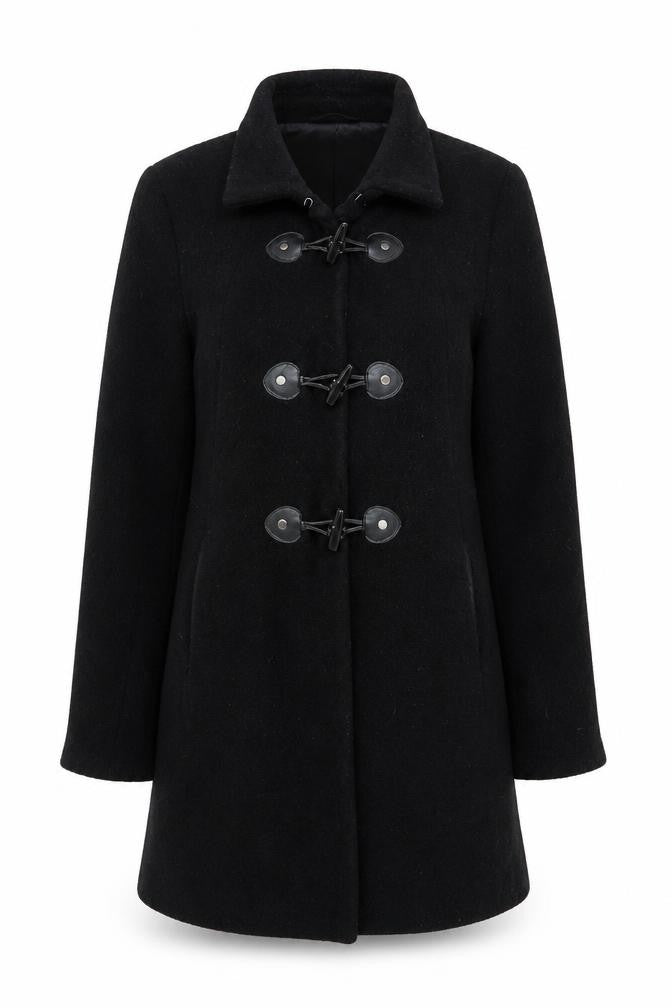 Front view of Lands End women’s black jacket, size UK 10
