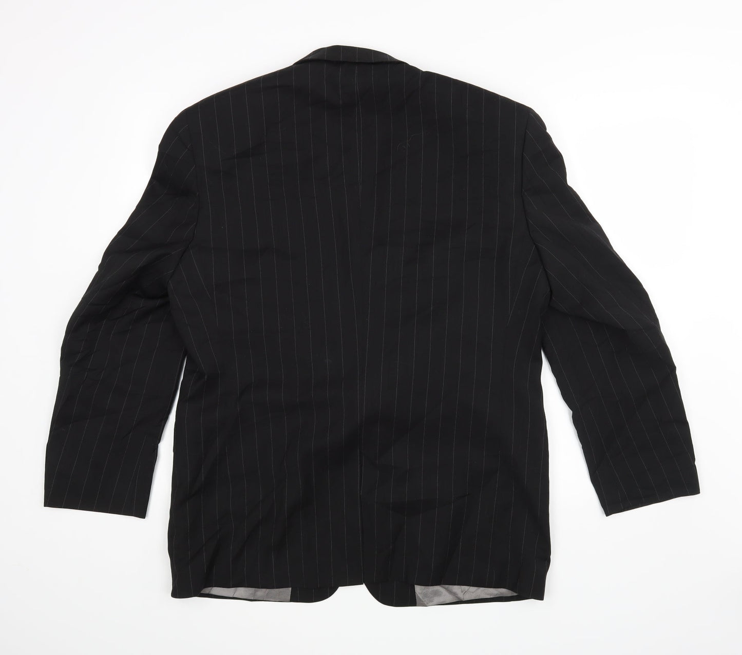 M&S Mens Black Striped  Jacket Blazer Size 40