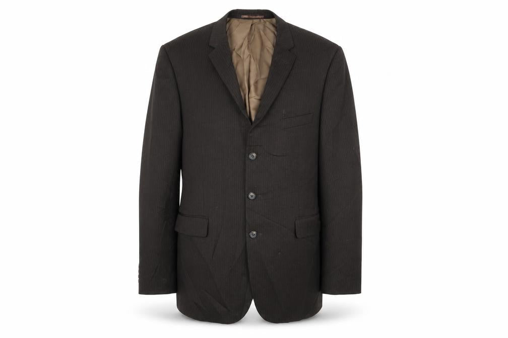 Front view of Taylor & Wright men’s brown striped jacket, size 42
