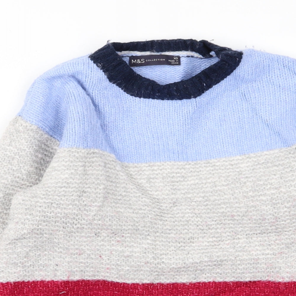 m&s Womens Multicoloured Striped  Pullover Jumper Size XS