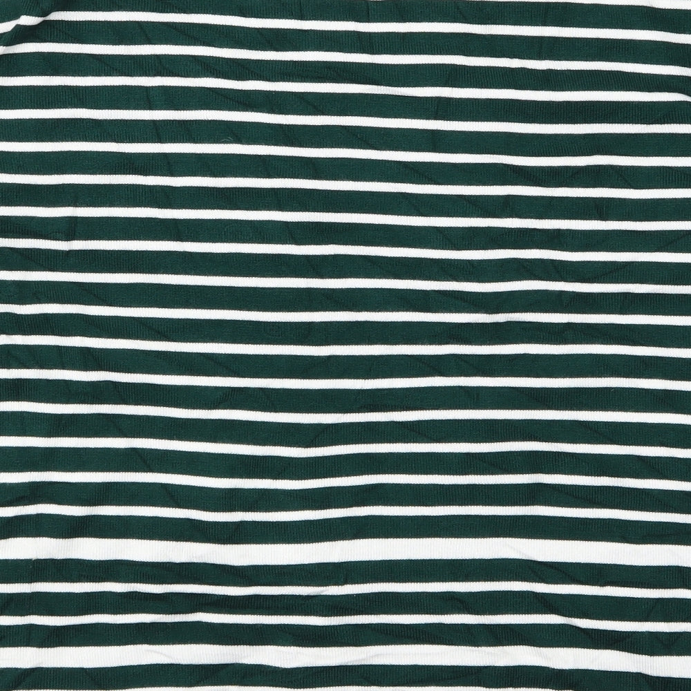 elegance Womens Green Striped  Pullover Jumper Size XL