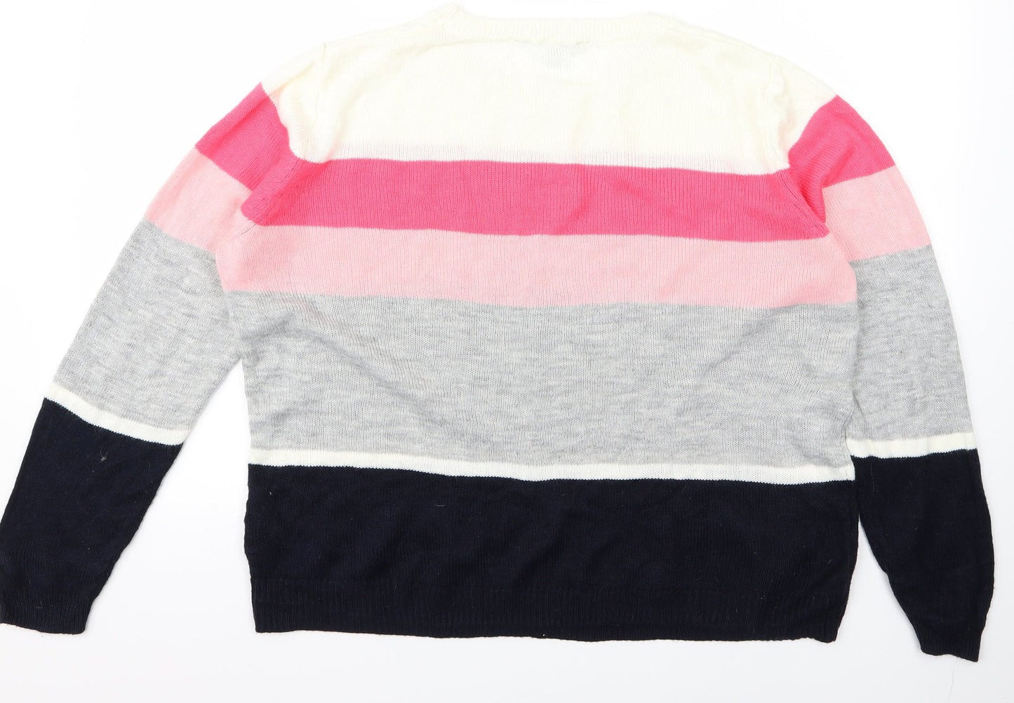 bonmrache Womens Multicoloured Striped  Pullover Jumper Size 16