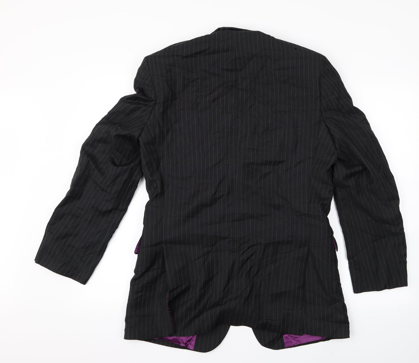 Super 100's  Womens Black Striped  Jacket  Size 10
