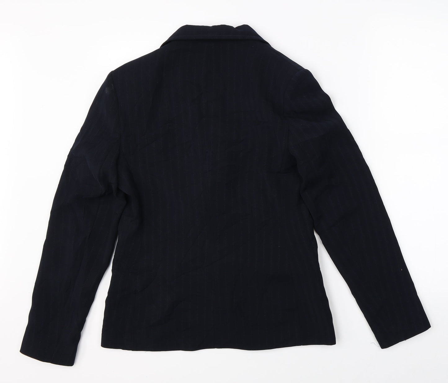 Zona Womens Black Striped  Jacket Blazer Size 10