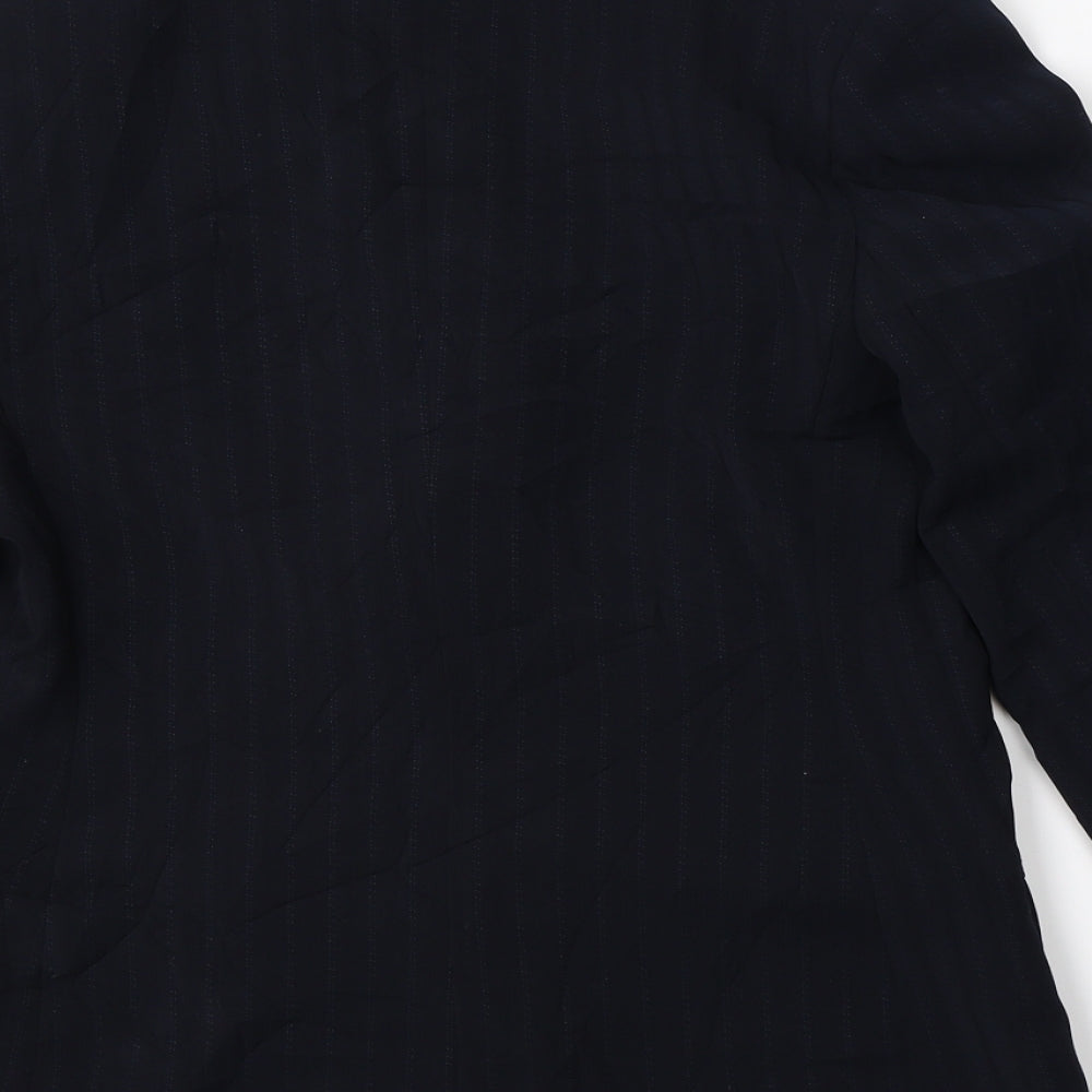 Zona Womens Black Striped  Jacket Blazer Size 10