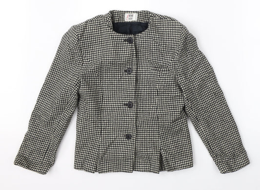 Jenni Barnes Womens Multicoloured Houndstooth  Jacket Blazer Size 12