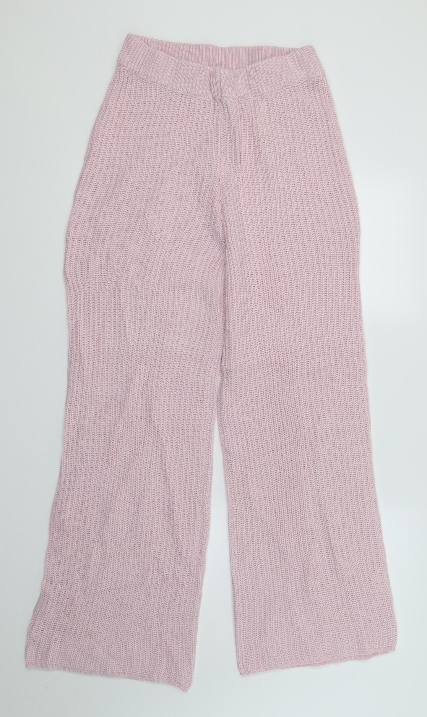 Boohoo Womens Pink  Knit Jogger Trousers Size S L29 in
