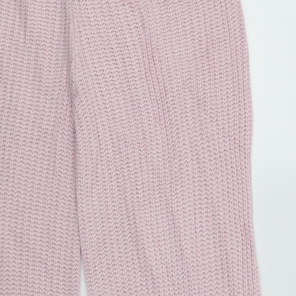 Boohoo Womens Pink  Knit Jogger Trousers Size S L29 in
