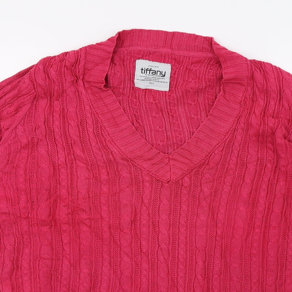 TIFFANY  Womens Pink  Knit Pullover Jumper Size L