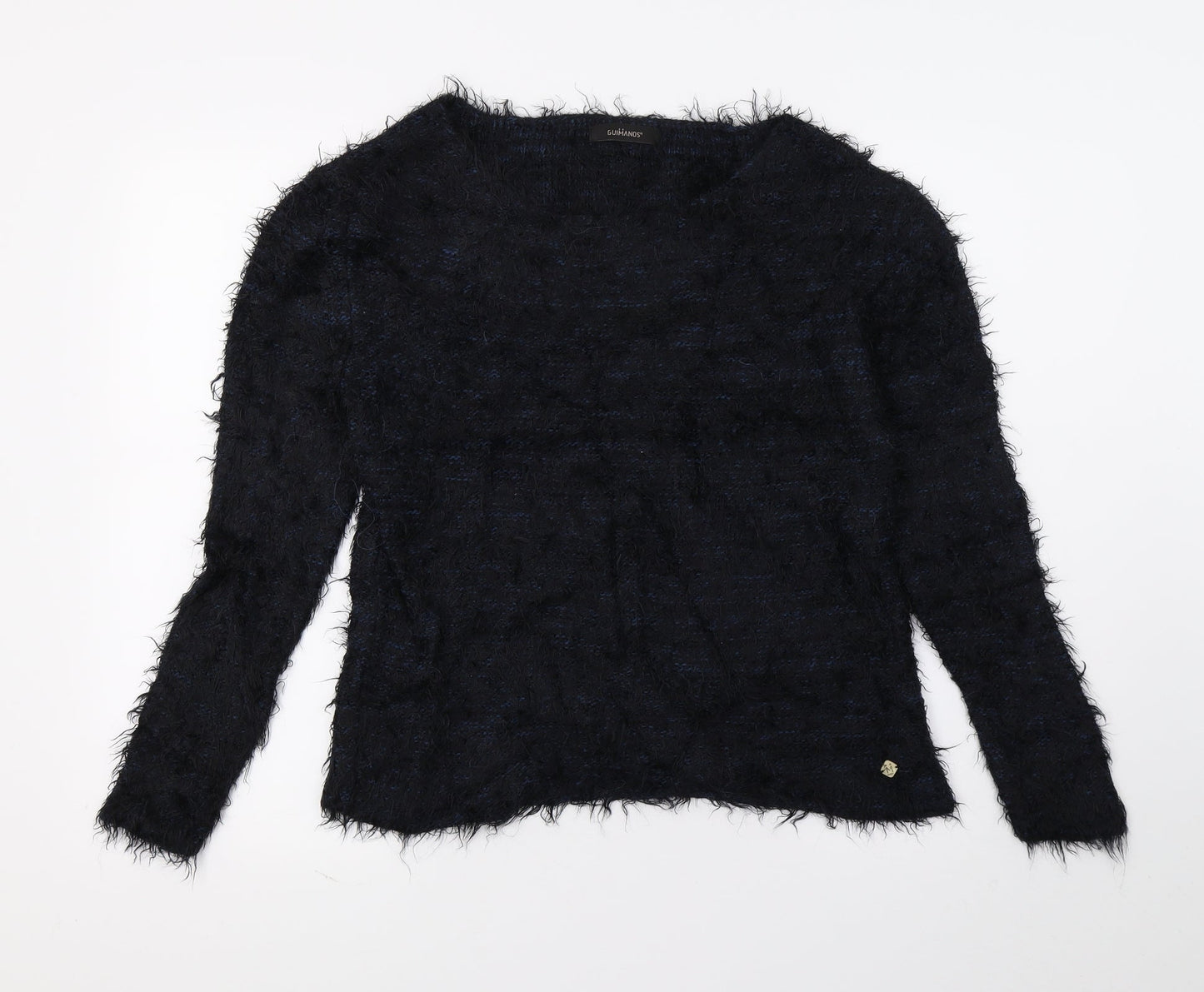 Guimanos Womens Black  Knit Pullover Jumper Size M