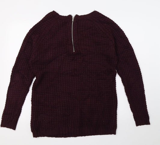 Heart & Soul Womens Purple  Knit Pullover Jumper Size 12