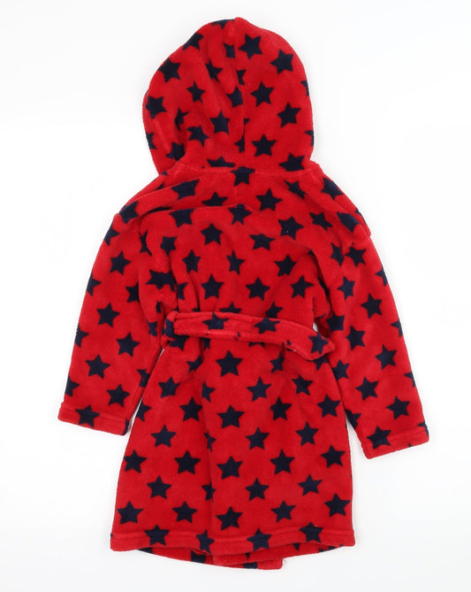 NEXT Boys Red Geometric Microfibre  Robe Size 3-4 Years  - Star