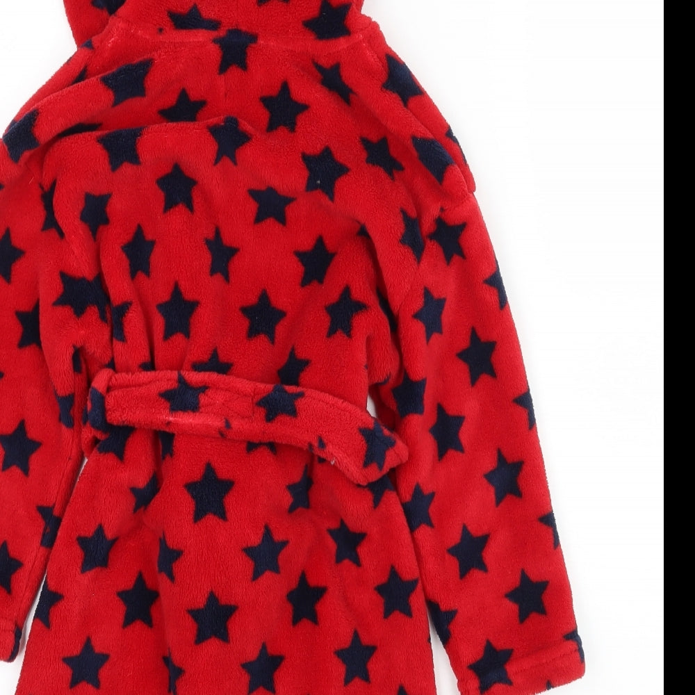 NEXT Boys Red Geometric Microfibre  Robe Size 3-4 Years  - Star