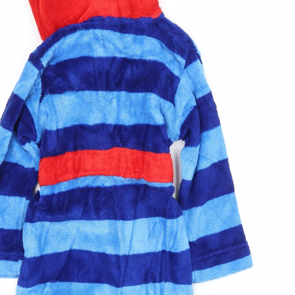Disney Boys Black Striped Microfibre  Robe Size 2-3 Years  - Mickey Mouse