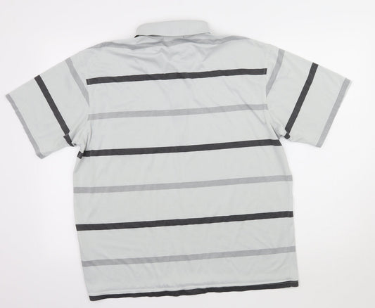 Charles Norton Mens Gold Striped Jersey  Polo Size L
