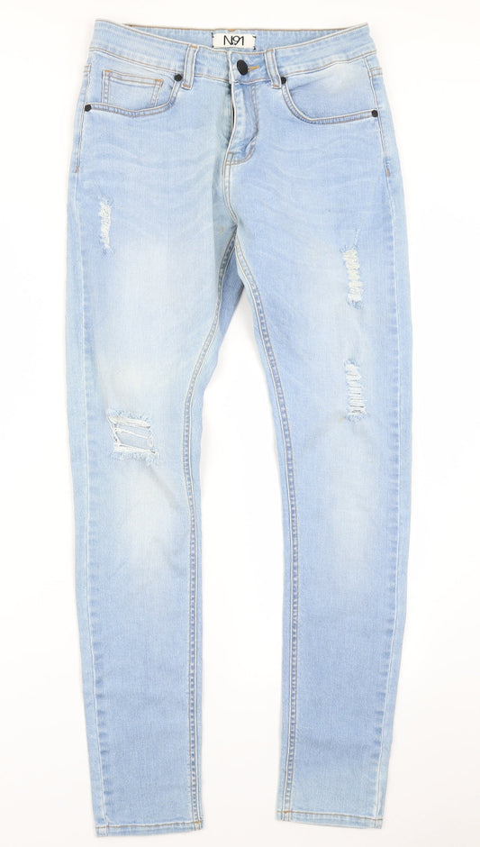 No91 Mens Blue  Denim Skinny Jeans Size 30 in L28 in