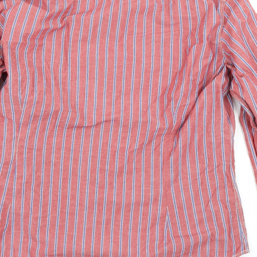 NEXT Mens Red Striped   Button-Up Size M