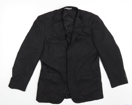 Taylor & Wright Mens Black Striped  Jacket Suit Jacket Size 38