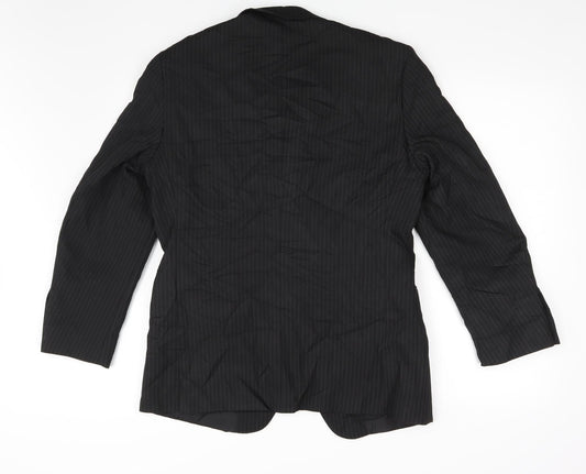 Taylor & Wright Mens Black Striped  Jacket Suit Jacket Size 38