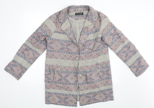 Miss Selfridge Womens Multicoloured Argyle/Diamond  Jacket Coat Size 12
