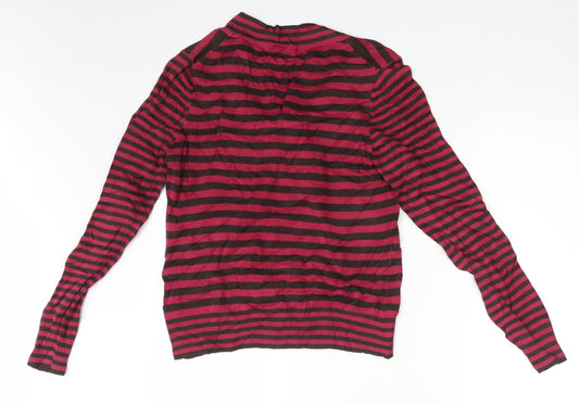 Jackpot Womens Multicoloured Striped  Pullover Sweatshirt Size M