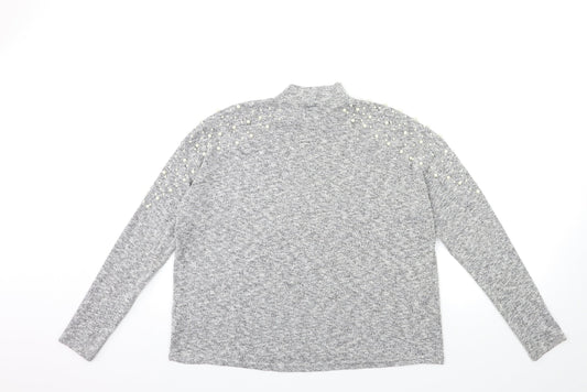 H&M Womens Grey  Knit Pullover Jumper Size S
