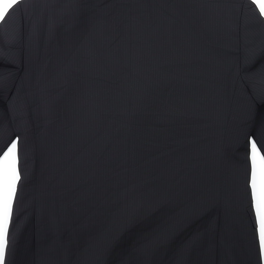 Tom English Mens Black Striped  Jacket Suit Jacket Size 36