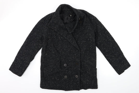 Mango Womens Black   Overcoat Coat Size M