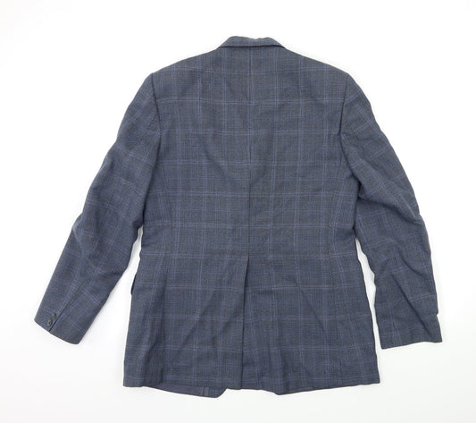 Preworn Mens Blue Check  Jacket Suit Jacket Size 40