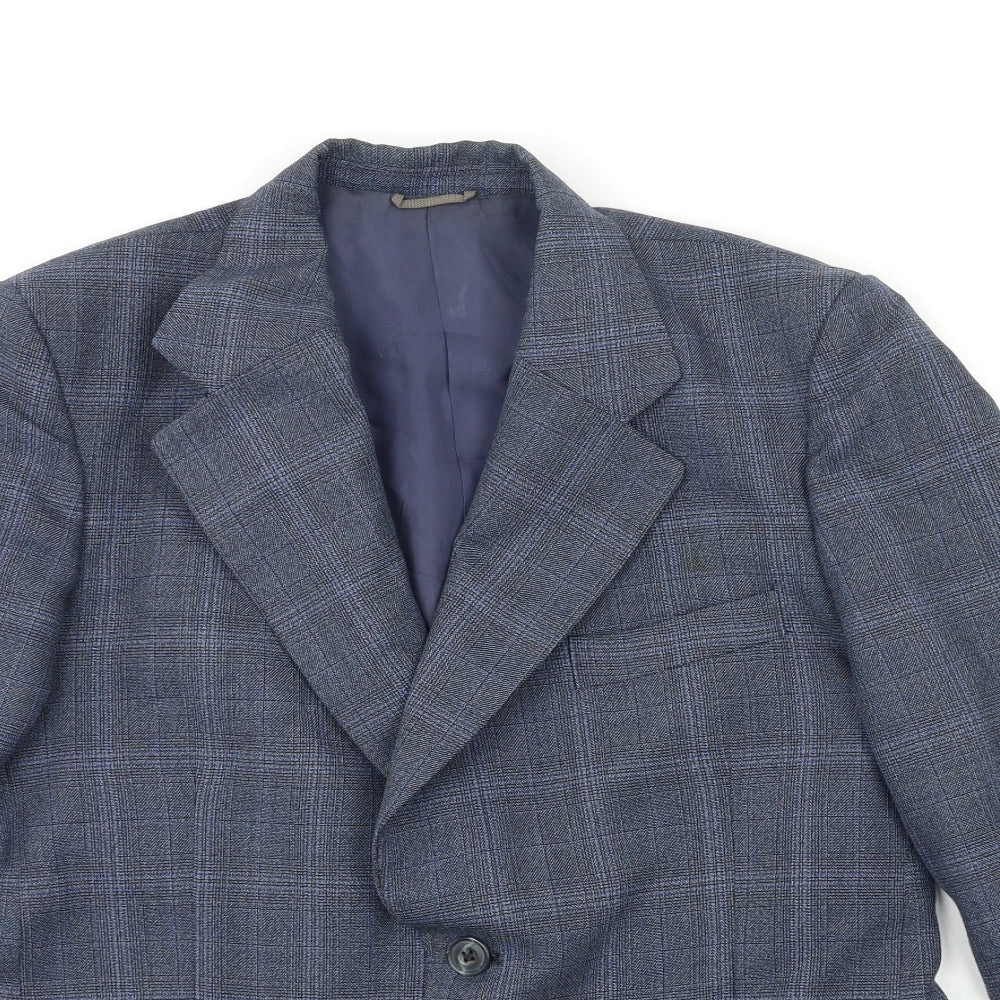 Preworn Mens Blue Check  Jacket Suit Jacket Size 40
