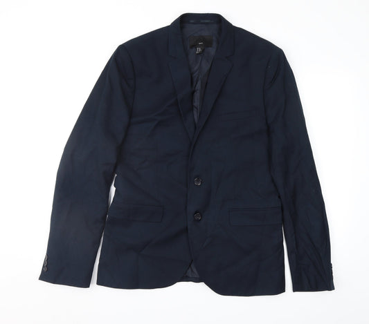 H&M Mens Blue   Jacket Suit Jacket Size 38