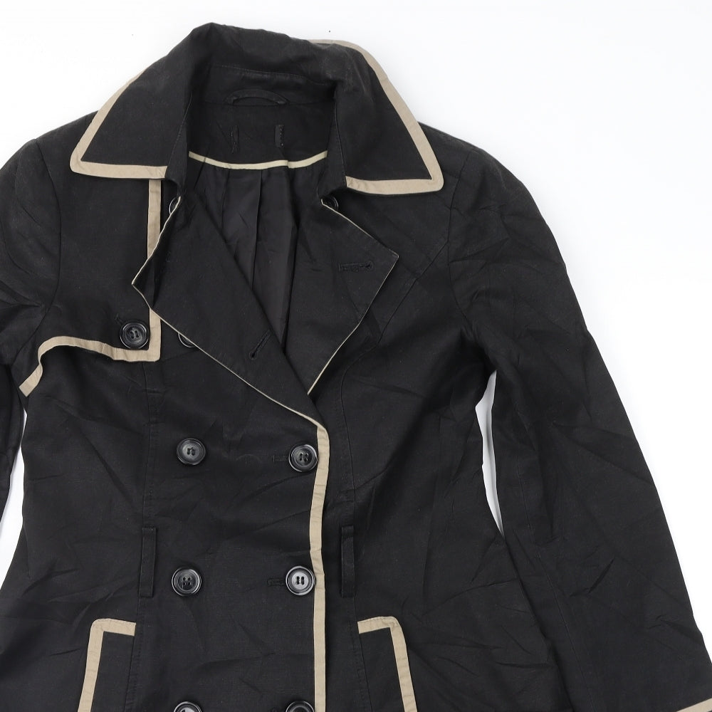 George Womens Black   Overcoat Coat Size 8