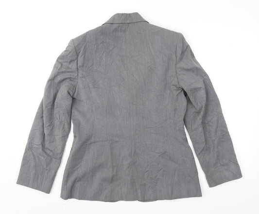NEXT Womens Grey Herringbone  Jacket Suit Jacket Size 10