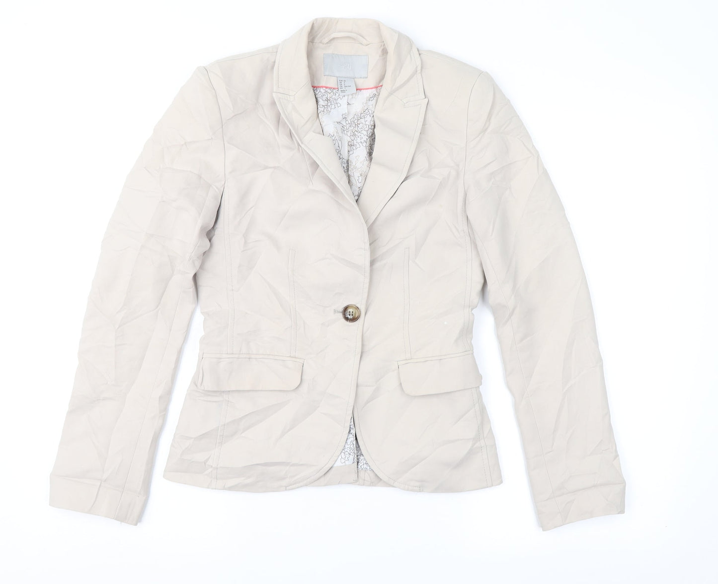 H&M Womens Beige   Jacket Suit Jacket Size 4
