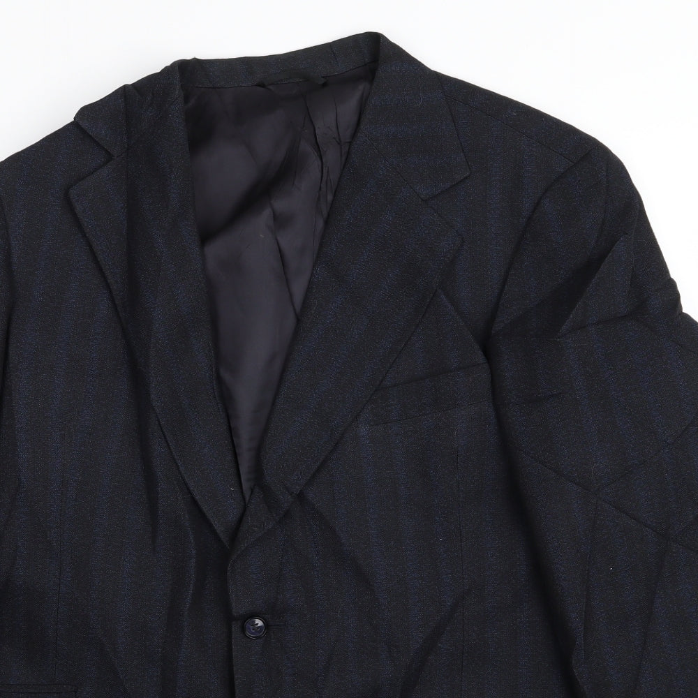 John Collier Mens Black Striped  Jacket Blazer Size 36