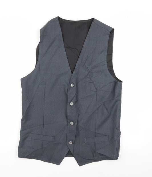 Preworn Mens Grey   Jacket Suit Waistcoat Size 36