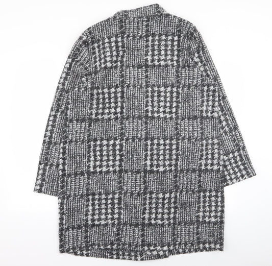 Per Una Womens Grey Geometric  Overcoat Coat Size L