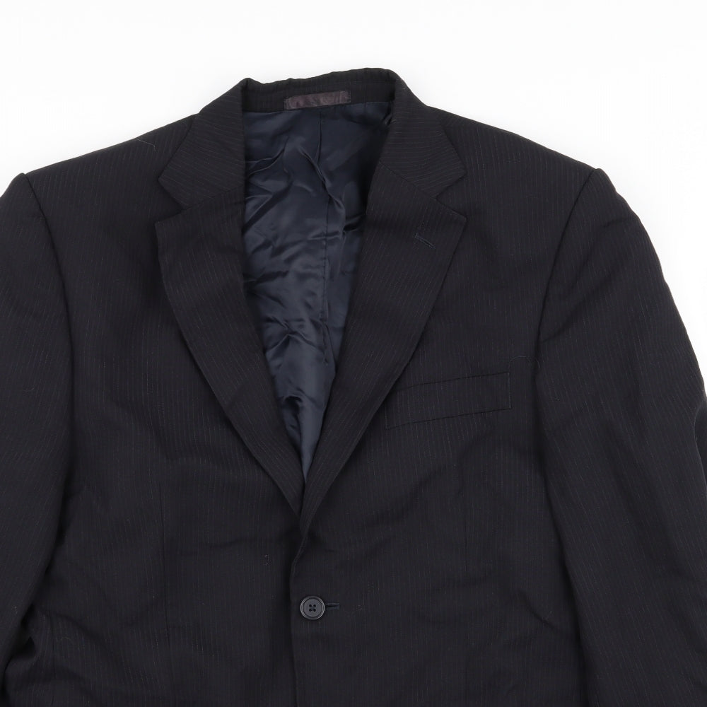 Asda George Mens Blue Striped  Jacket Blazer Size 40